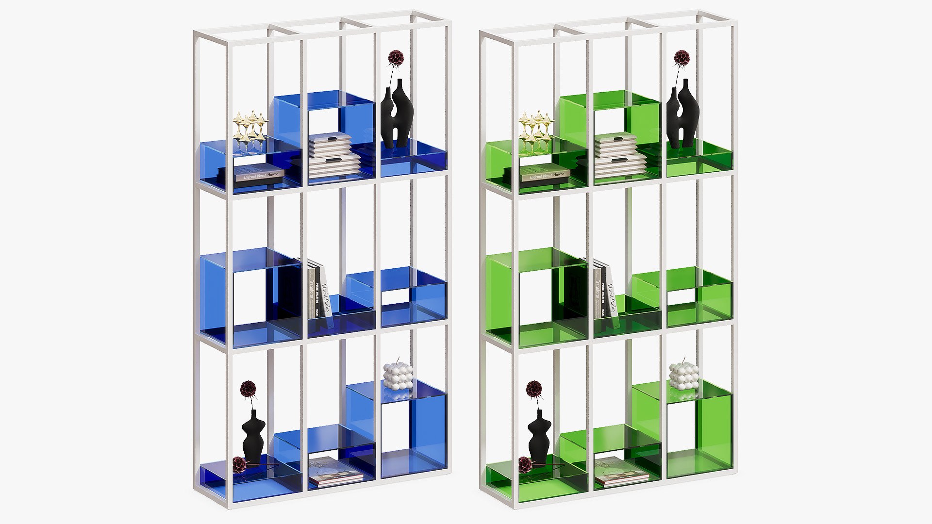 Open Metal Shelving With Acrylic Inserts 3D Model - TurboSquid 2259995