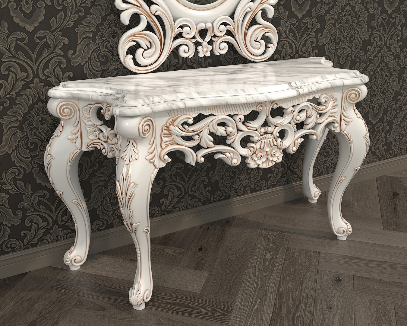 Classic European Style Console Table 19 3D Model - TurboSquid 2443531