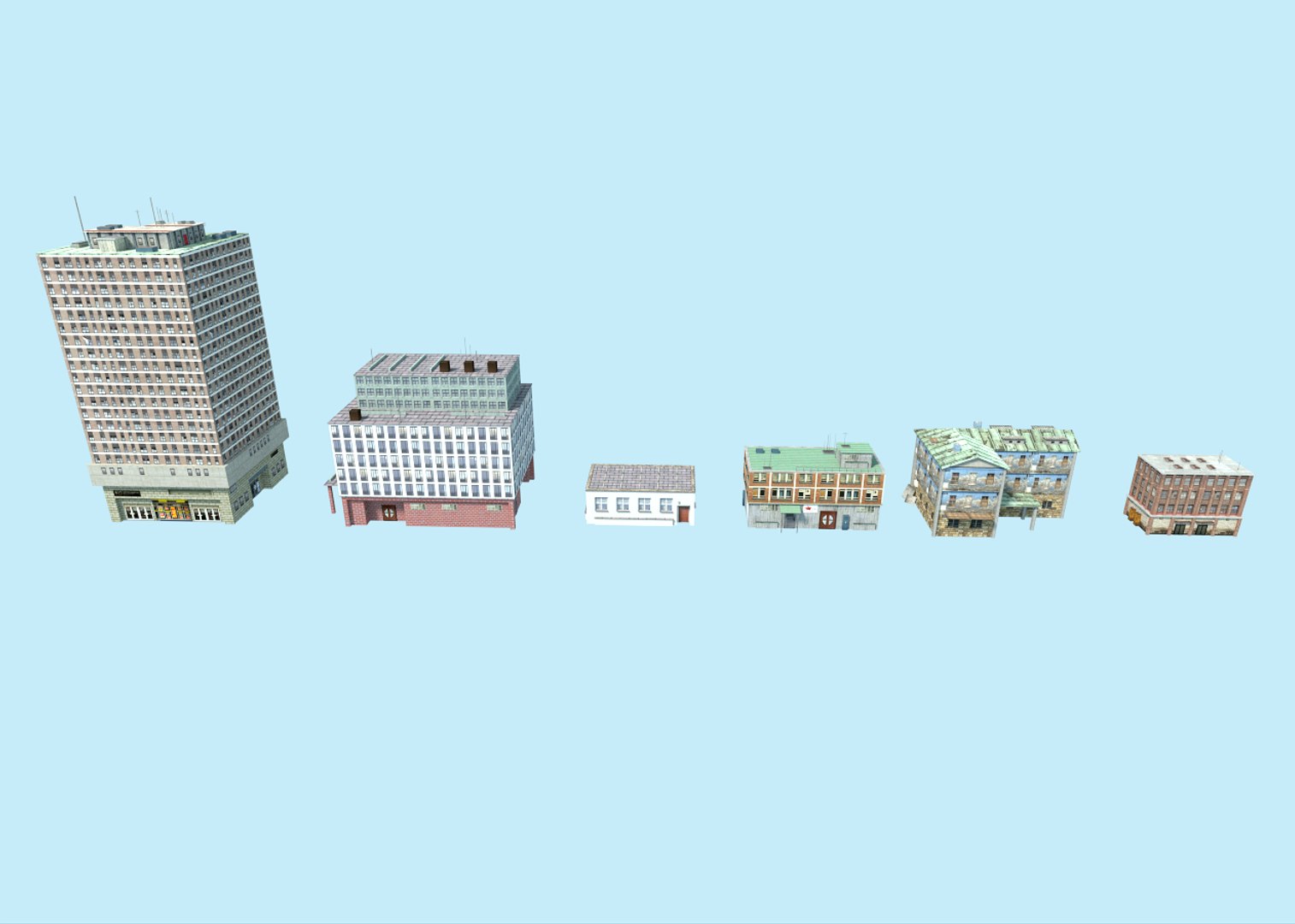 3d pack buildings model