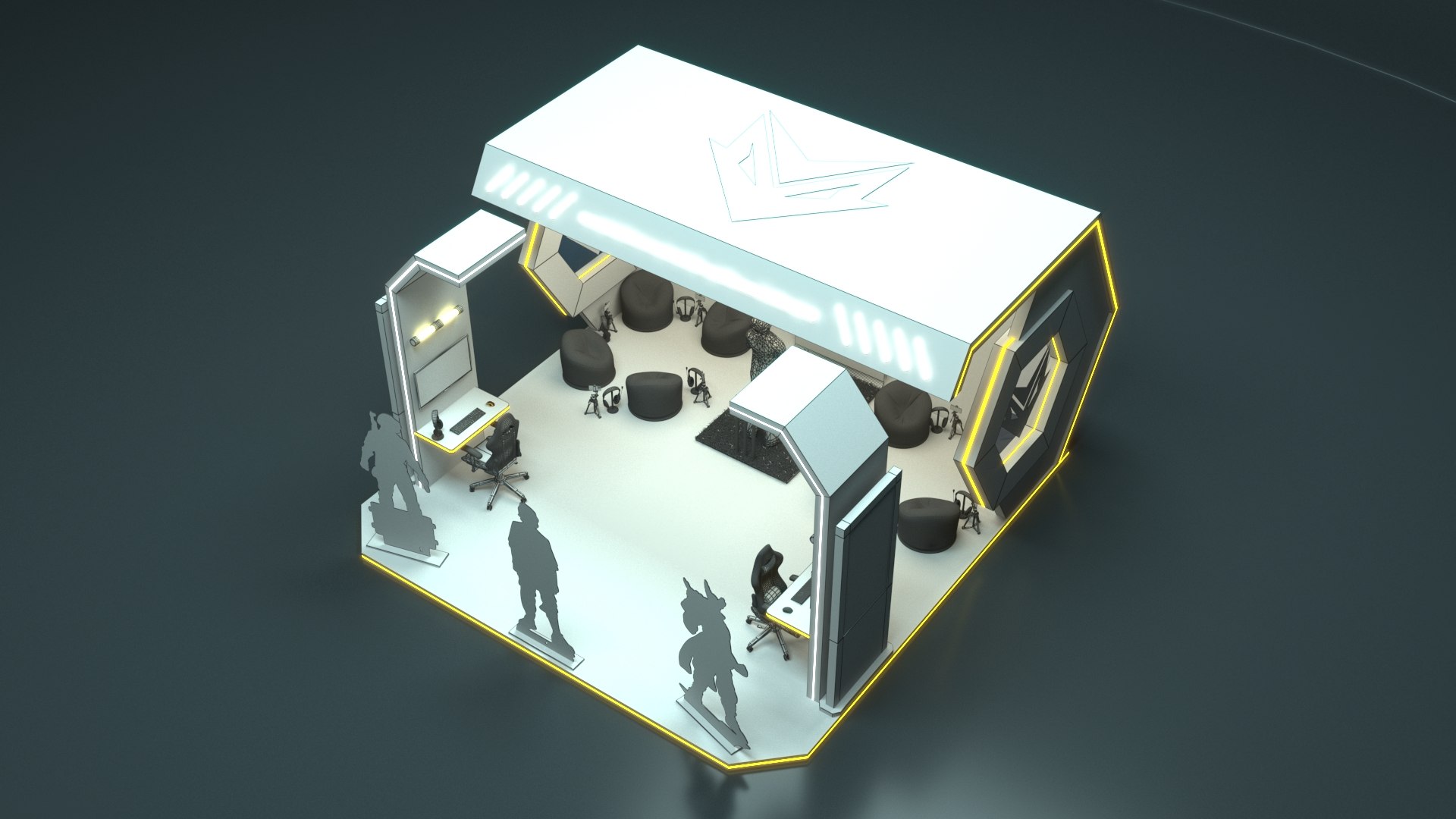 Gaming Exhibition Stand Stall 3D - TurboSquid 2209242