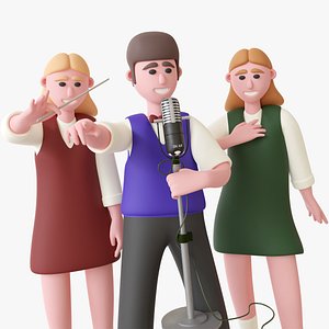 Musicians - Rigged 3D Characters 12 Animations