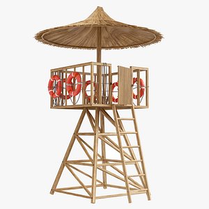 A Lifeguard tower post bamboo