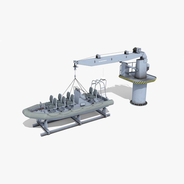 3d model inflatable lifeboat zodiac engine
