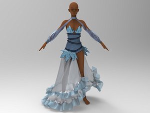 fantasy dress sparkle 3D model