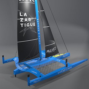 3D Trimaran SVR Lazartigue Ultim class trimarans 3223 model