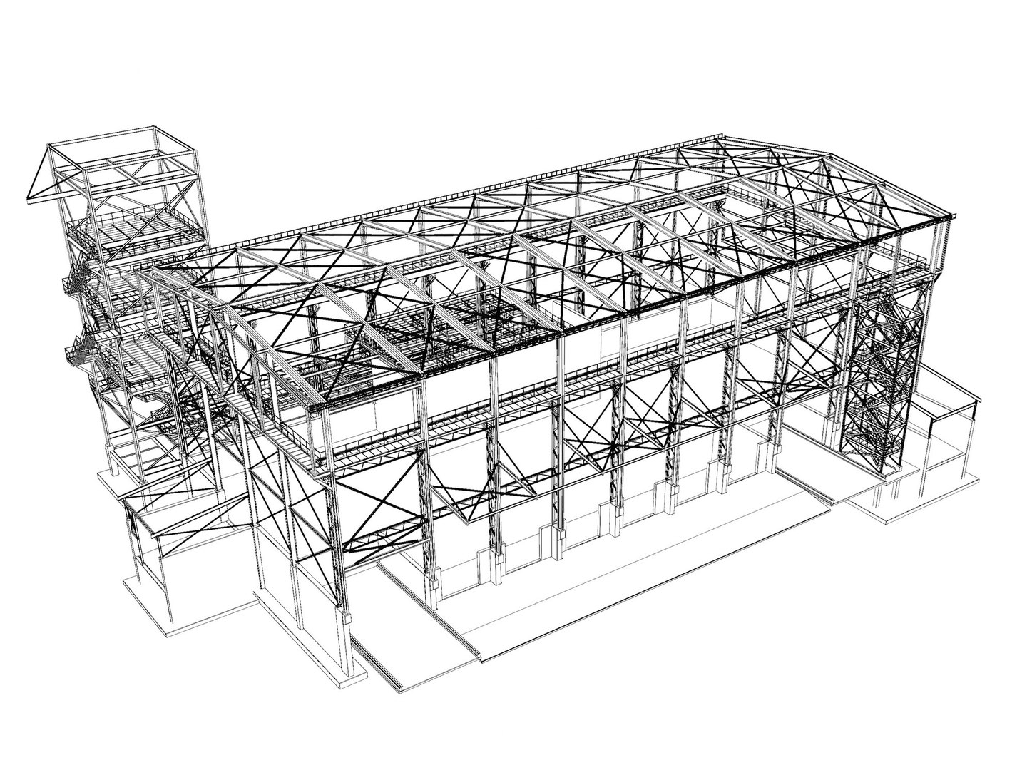 3D Industrial Factory Building In Structure 25i27 - TurboSquid 2435998
