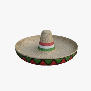 Mexican Hat - Sombrero mexicano - low poly 3D