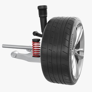 Car Rear Suspension with Wheel
