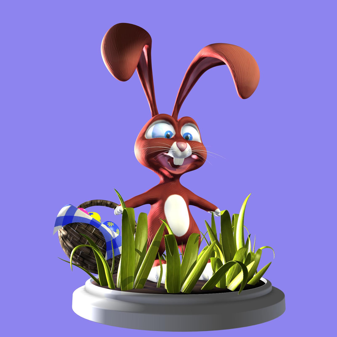 3d Model Easter Rabbit Scene