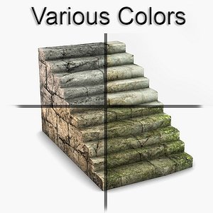 3d model rock stairs