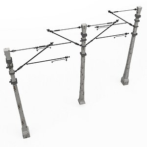 3D model train pole
