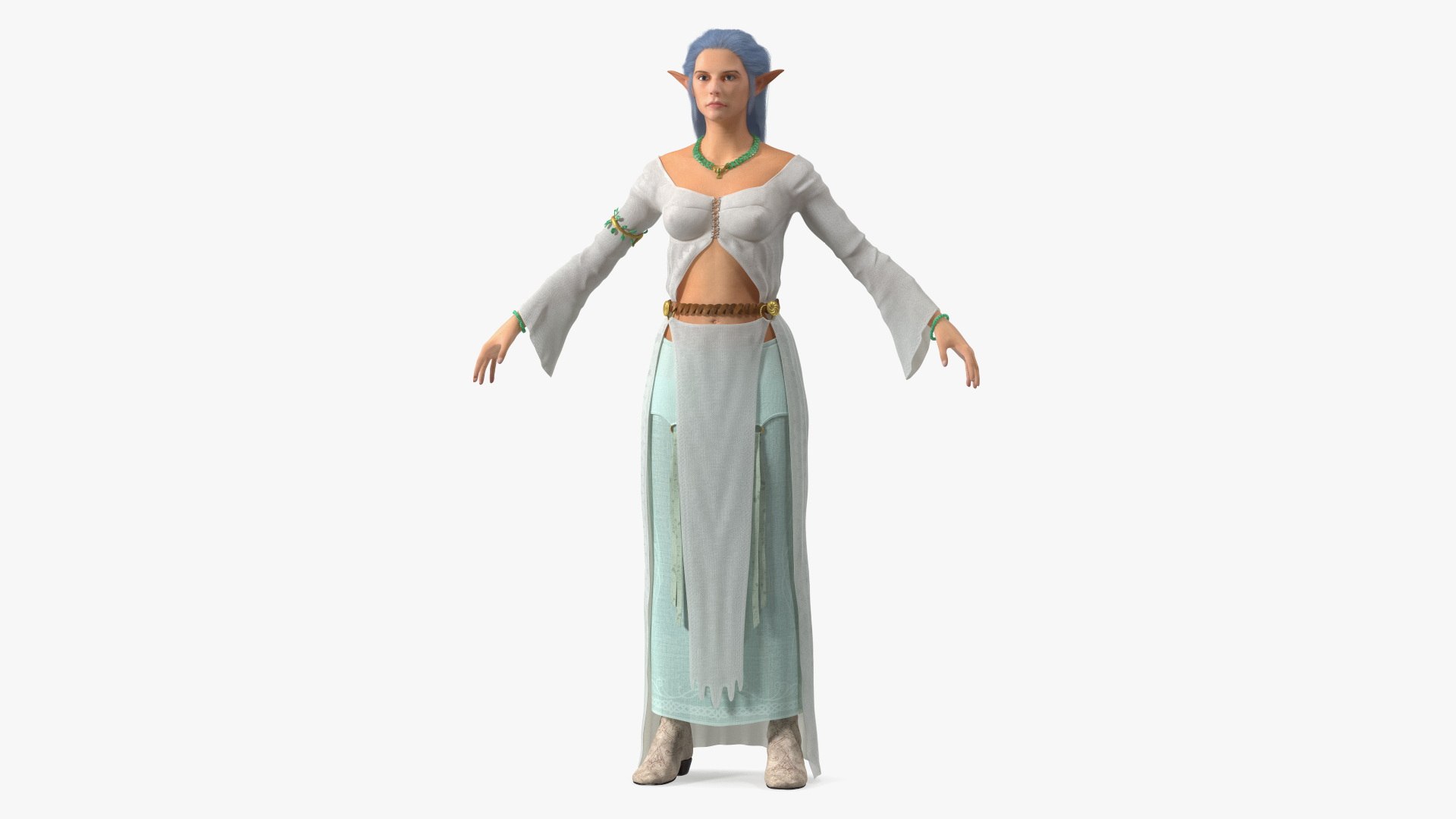 Elf Woman Fur 3D model preview