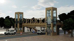 3D model pedestrian overpass