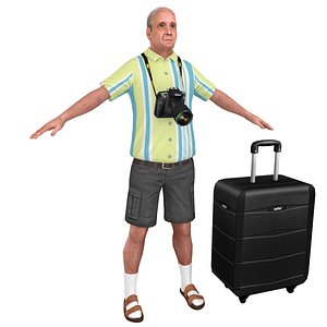 3D tourist man games model