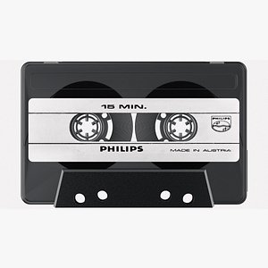 Audio cassette model retro tape recording equipment 3D model