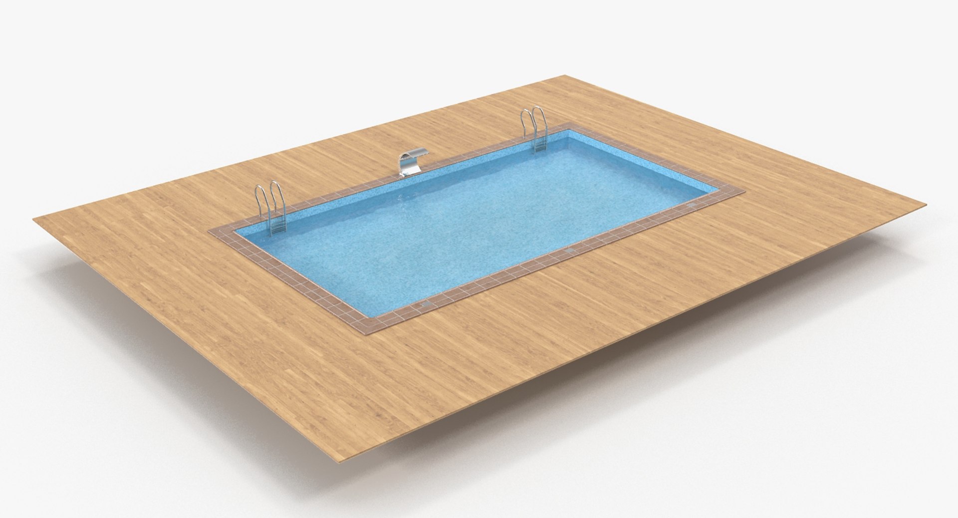 Square Swimming Pool 3D model preview