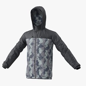 3D windbreaker jacket model