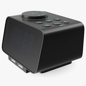Plastic Alarm Clock Radio Display Off