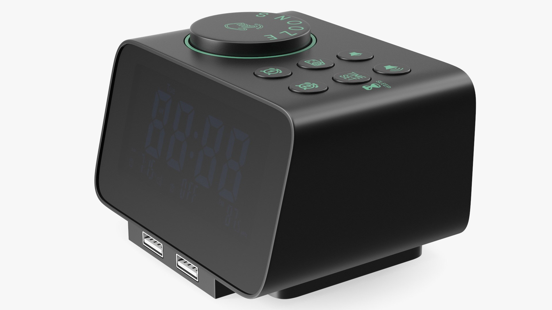 Plastic Alarm Clock Radio Display Off 3D model preview