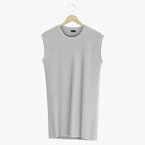 3D Sleeveless Hanging Male Type 01 Blank White and Branded Heather model