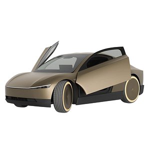 3D model Tesla Cybercab Robotaxi Rigged for Cinema 4D