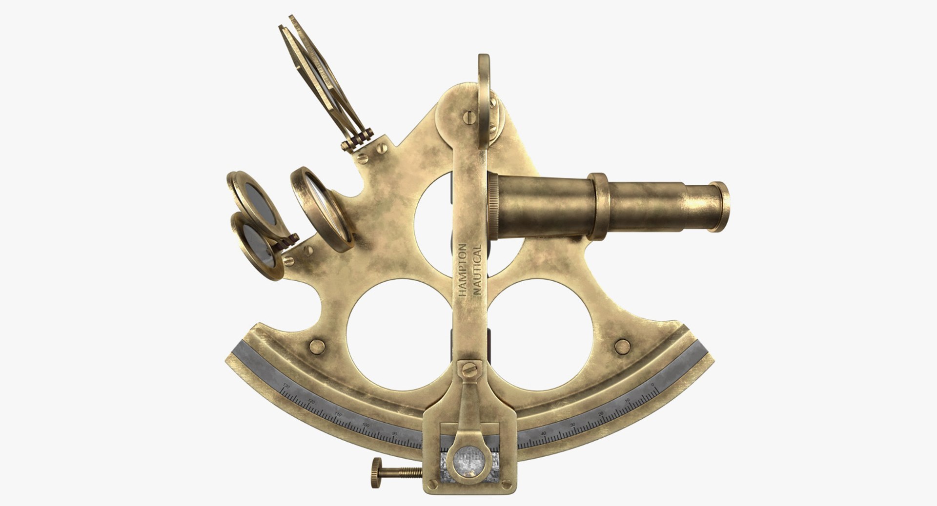 Antique Brass Ship Sextant 3D model preview