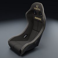 Vertex Bride Zieg IV Wide Seat - Black Super Aramid Carbon Shell 3D Model