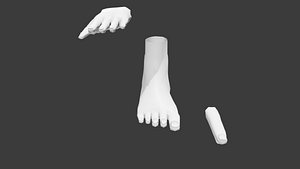 simple body parts anime style low poly