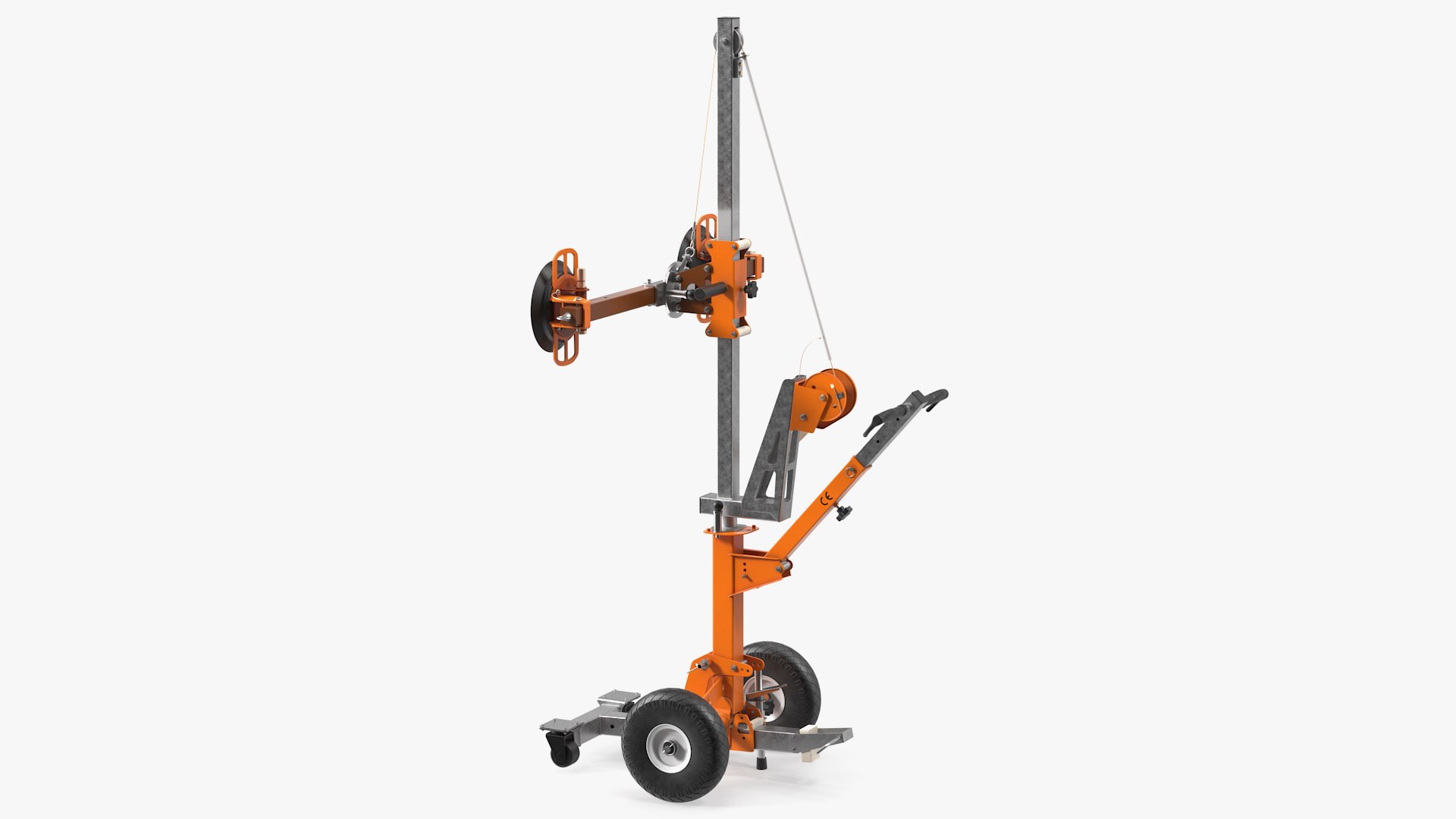Portable Glass Vacuum Lifting Trolley 3D model preview