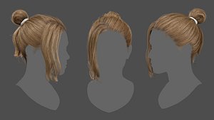 Realtime Realistic Bun Hairstyle 3D