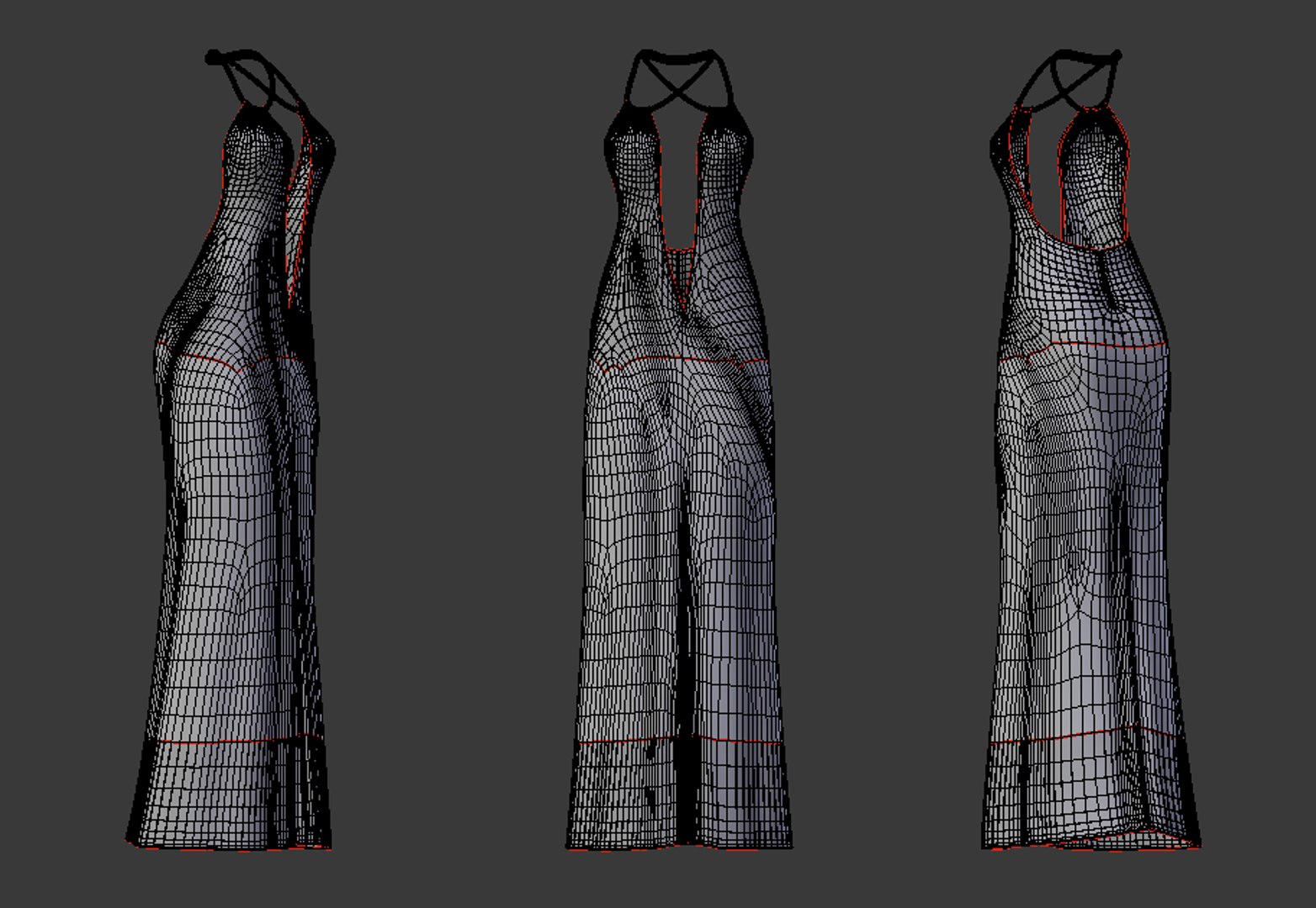 3d Long Dress - Turbosquid 1427080