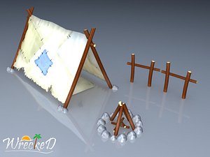 cartoon survival 3d model
