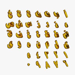 3D Arabic Alphabets and Numerals 02 Inflated Balloons