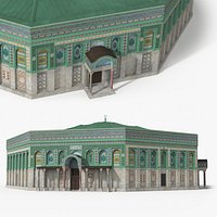 Octagonal Islamic Shrine with Green Roof