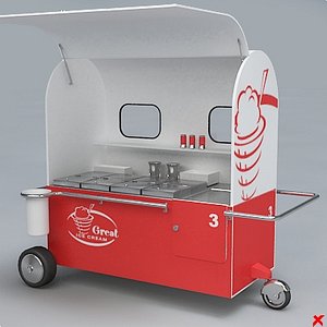 3d model ice cream cart