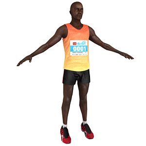 3D marathon runner model