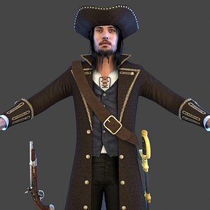 3D pirate man hat model