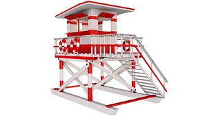 Beach Lifeguard Tower 3D model