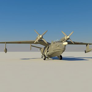 3d model be-12 seaplane