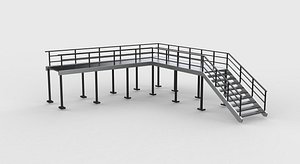 Industrial stairs modular 3D model