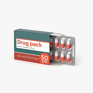 Drug Pack With Blister PBR 3D model