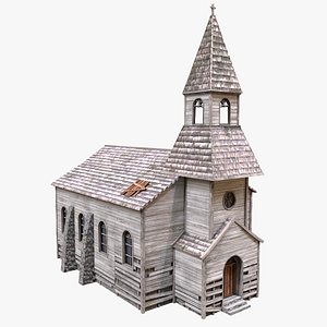 3D Old wooden church
