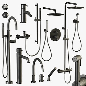 Cisal  Nuovo Less set of showers and faucets 3D