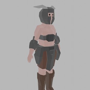 Low Poly Warrior Rigged 2 3D model
