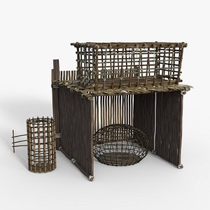 Medieval Wild Cage low-poly 3d model