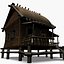 beach cottage 3d model