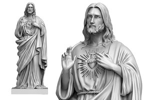 jesus with sacred heart 3d print model 3D model
