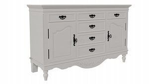 Two-door chest of drawers with six drawers Marseille 3D model