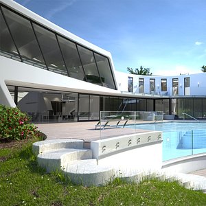 3d multiscatter modern villa