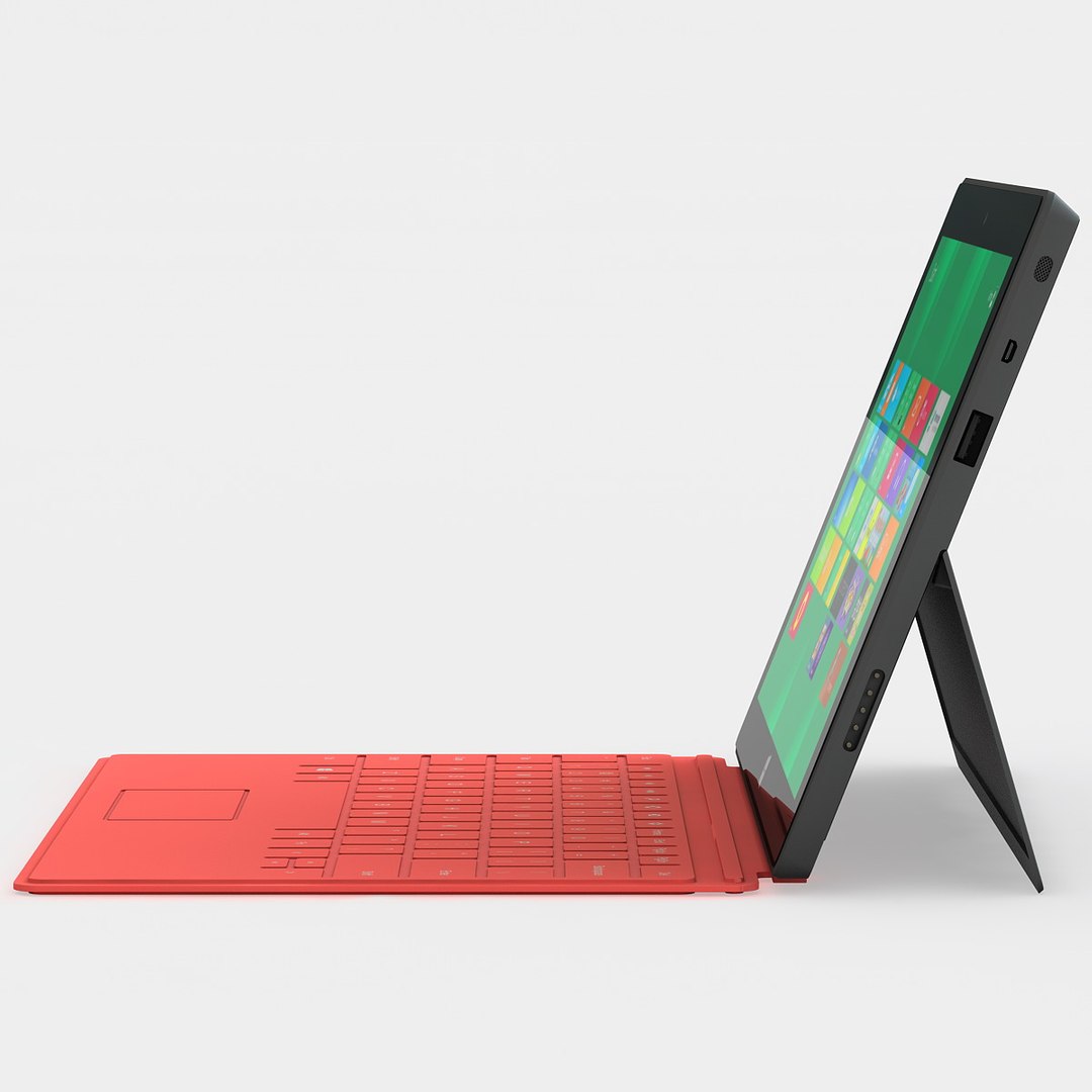 3d Model Orange Microsoft Surface Tablet